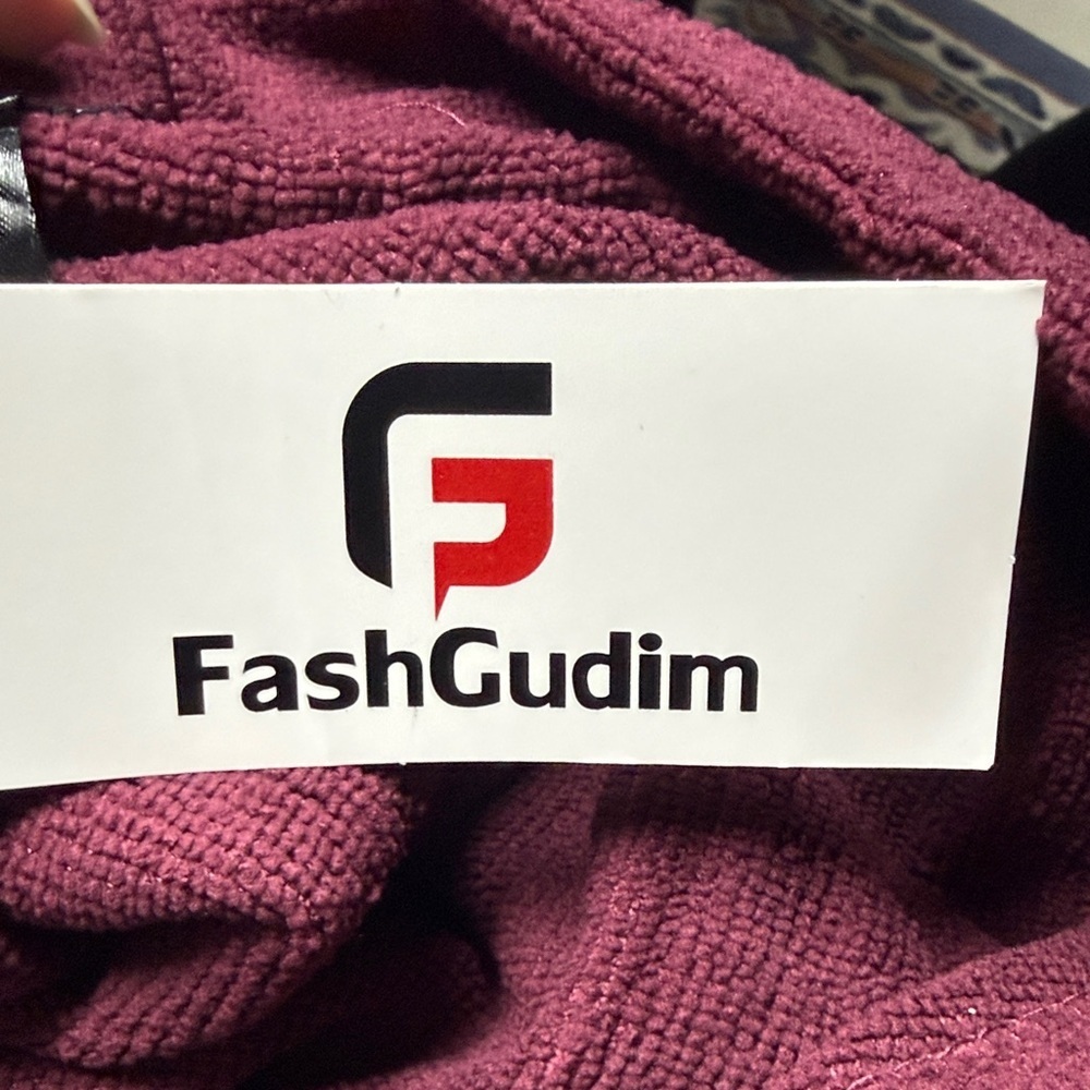FashGudim Burgundy Robe - Picture 3 of 10